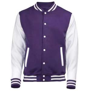 Chaqueta Varsity de Invierno para Hombre de Alta Calidad, Tejido Transpirable de Seda y Algodón con Parches, Cuello Alto, Logotipo Frontal - OEM Disponible - Product Image 3