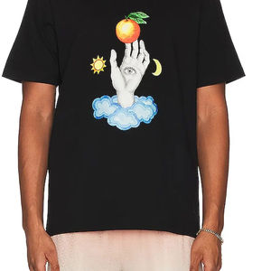 เสื้อยืดคอกลมสไตล์สปอร์ต ยูนิเซ็กซ์ พิมพ์โลโก้ได้ ผ้าระบายอากาศ สีดำล้วน แขนสั้น แบบสวม - Product Image 2