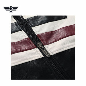 Chaqueta de Motociclista de Cuero de Alta Calidad Personalizada para Hombre |   Chaqueta de Motociclista Negra, Blanca y Marrón |   Logotipo personalizado de manga larga - Product Image 6