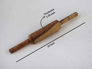 Planche à rouler en bois artisanale avec support pour rouleau à pâtisserie, planche ronde pour pâte à roti et chapati, vente en gros pour la cuisine, Vietnam - Product Image 5