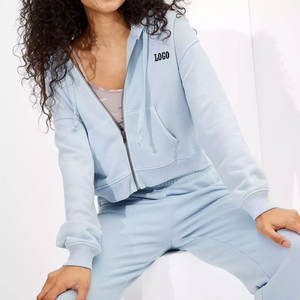 Sudadera con Cierre de Cremallera, Cómoda, de Corte Holgado, Material de Felpa Suave 2026, para Mujer, Uso Diario Informal, con Bolsillo Tipo Canguro - Product Image 3