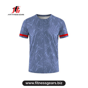 เสื้อยืดทรงสปอร์ตพิมพ์ลายเรขาคณิต ทรงปกติ ผ้าถักโพลีเอสเตอร์ แห้งเร็ว คอกลม - Product Image 5