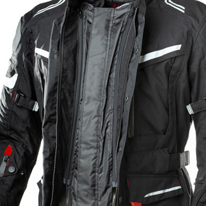 Blouson de moto pour homme noir à manches longues coupe-vent réfléchissant toutes saisons pour la course - Product Image 2