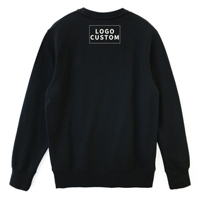 เสื้อสเวตเชิ้ตคอกลมสีดำพิมพ์ลายด้านหลังสำหรับผู้หญิง ผ้าฝ้ายถัก 100% ทรงปกติ สไตล์ฤดูใบไม้ร่วง พร้อมโลโก้แบบกำหนดเอง - Product Image 4