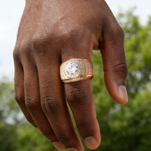 Ready to Ship <b>Men</b> Hip Hop Fully Iced Out Moissanite Diamond <b>Ring</b> Fashion Jewelry <b>Rings</b> 925 Silver Moissanite Engagement <b>Ring</b> - Product Image 2
