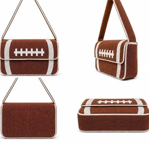 Bolso de hombro para mujer con cuentas verdes estilo cancha de tenis, diseño deportivo bordado, bolso de noche, accesorios de moda personalizados - Product Image 6