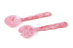 Manufacturer india marbal texture <b>Salad</b> Server Set Glossy Finished Home Hotel Kitchenware Resin <b>Salad</b> Spoons craftera exports - Product Image 4