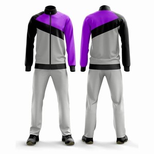 Ensemble coupe-vent en nylon personnalisé pour la vente en gros : Veste coupe-vent à col montant zippée et pantalon de survêtement de jogging - Product Image 2