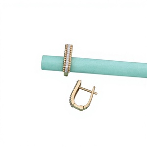 Pendientes de Aro Dobles de Oro Premium con Circonitas Cúbicas para Mujer, Aros Huggie de Lujo con Circonitas, Joyería Delicada para Boda, Regalo - Product Image 1