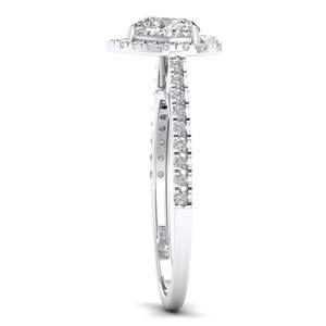 Bagues de fiançailles REYES en argent sterling 925 en forme de cœur avec moissanite 1 carat, faites à la main, cadeau d'anniversaire, bijoux fins - Product Image 3