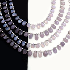 Belle Scorolite naturelle Lavande Quartz Facettes Forme de poire 6 pouces 6x4 à 9x6 MM Brin de pierres précieuses pour la fabrication d'articles de bijoux - Product Image 3