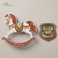 LI-SHANG PRINTING Calendrier de bureau cheval à bascule en carton 3D 21cm, design personnalisé, impression UV, cadeau artisanal