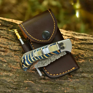 Couteau de chasse classique à pointe tombante en acier carbone artisanal de qualité supérieure avec manche en micarta véritable, option de vente en gros OEM personnalisable - Product Image 6