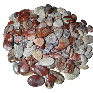 Pierres Cabochons 100% Naturelles de Haute Qualité en Agate Crazy Lace, Mélange Blanc et Rouge, Formes Variées 20-45mm, Certifiées Color Play - Product Image 1