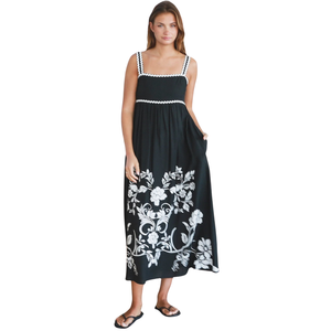 Vestido Maxi Floral de Moda para Mujer, Vestido de Playa con Lazo Delantero para Vacaciones - Product Image 1