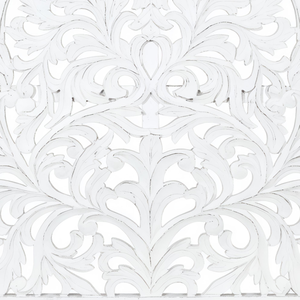 Cabecero de Cama King Size de Madera Tallada a Mano, Diseño Árabe Pintado en Blanco, Decoración Boho para Cama - Product Image 5