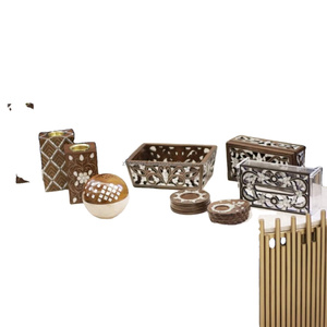 Quemador de Incienso Árabe Bakhoor Hecho a Mano con Incrustaciones de Madera, Lujoso Soporte Decorativo para Incienso para Eid, Ramadán y Decoración del Hogar - Product Image 5