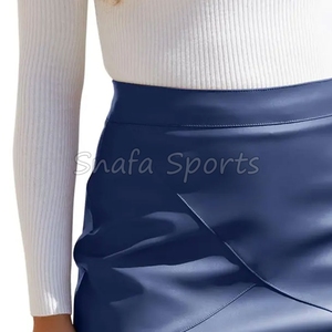 กระโปรงหนังสีดำเอวสูงทรงสเก็ตเตอร์ ซิปด้านหน้า ทรงเอไลน์ กระโปรงมินิแฟชั่นสตรีทแวร์สำหรับงานปาร์ตี้ - Product Image 5