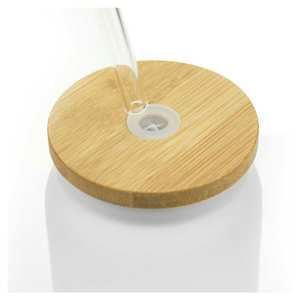 Botella de Vidrio de 455 ml con Pajita y Tapa de Bambú para Bebidas y Vino, Diseño Elegante y Ecológico - Product Image 4