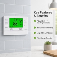 Toptan 7 Günlük 5+1+1 Programlanabilir Termostat, Filtre Değiştirme Hatırlatıcısı ve HVAC Sistemleri için Geniş LCD Ekranlı