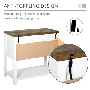 "Living Room <b>Cabinet</b> 2-Door Free Standing <b>Storage</b> with Bottom Shelf <b>White</b>" - Product Image 6
