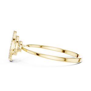 Anillo de oro macizo de 14k para mujer con diamante de corte redondo minimalista en forma de flor, ideal para regalo, compromiso, aniversario, boda. - Product Image 2
