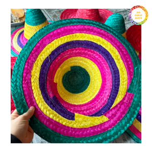 Chapeau de paille mexicain à large bord, fait main, pour festivals et fêtes, protection solaire, vente en gros, exportation - Product Image 4