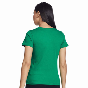 T-shirts en coton vert pour femmes, tendance, à séchage rapide, manches courtes, col rond, écologiques, fabriqués au Pakistan - Product Image 4