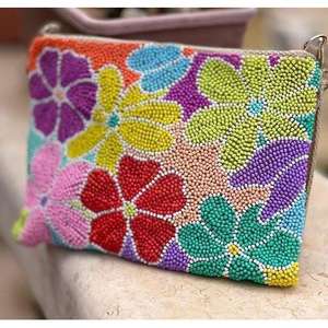 Sac fourre-tout promotionnel de luxe indien traditionnel fait main en perles de verre avec poignée baguette, artisanat durable de qualité supérieure - Product Image 1