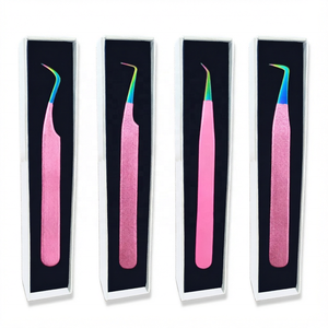 Pinzas Profesionales de Acero Inoxidable para Pestañas, 12.3cm, Punta Puntiaguda, Extensión de Pestañas, Multifuncionales, Hechas a Mano, Caja con Logotipo Personalizado - Product Image 1