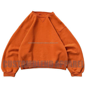 Venta al por mayor OEM logotipo personalizado Streetwear cuello redondo de gran tamaño recortada Crop-Fit 100% algodón Super suave sudaderas con capucha y sudaderas - Product Image 4