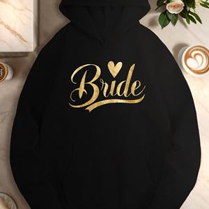 Heart <b>Bride</b> Women's Printed Knitted Casual Hooded <b>Hoodies</b> 100% Polyester - Product Image 4