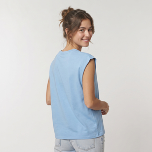 Women's Crew Neck Sleeveless <b>Tank</b> Casual Style 100% Cotton Print <b>Loose</b> Fit Workout Gym Fitness Wear Knitted Fabric <b>Tank</b> <b>Top</b> - Product Image 2