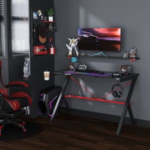 Escritorio para Computadora de 47 Pulgadas para Mujer, con Estante Elevado para Monitor y Portavasos Giratorio - Product Image 2