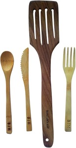 Cubiertos de Madera Hechos a Mano, Utensilios de Bambú Ecológicos, Vajilla de Cocina, Juego de Cubiertos Portátiles Rústicos Reutilizables - Product Image 3