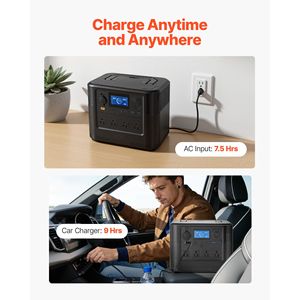 Station d'alimentation portable 1800W 1008Wh LiFePO4, générateur solaire avec 9 ports de sortie, batterie de secours pour la maison - Product Image 6