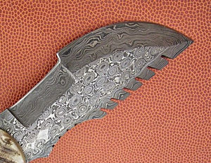 Couteau de chasse Tracker à lame fixe en acier Damas forgé sur mesure, manche en bois, étui inclus, support OEM, couteau de camping - Product Image 6