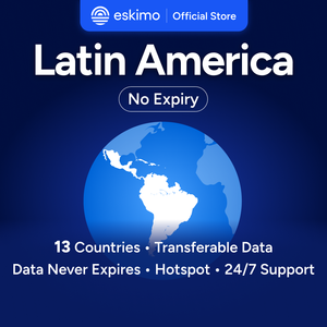 Première carte SIM eSIM mondiale pour les voyages, R-NA-10 Eskimo Travel Latin America Data - 3 Go avec pas de date d'expiration - Product Image 1