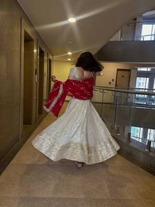 Embroidered Silk Ethnic Shawl <b>Pashmina</b> Style Floor-Length <b>Scarf</b> for Lehenga Choli Salwar Kameez Party Wedding - Product Image 6