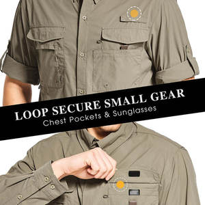 Vente directe Chemise à manches longues boutonnée pour homme grande taille, coupe-vent, imperméable, UPF 50, respirante, pour la pêche, la randonnée, le travail - Product Image 6