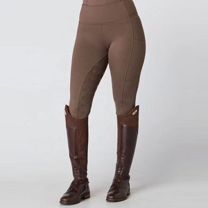 Silicone Grip Women's Winter Riding Breeches Equestrian Pants Fleece Horseback Riding Tights Belt Loops Knee-Patch Pockets Pants - Product Image 1