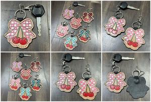 Porte-clés de luxe en cuir véritable fait main, motif à carreaux, accessoires de créateur, en cuir de vachette, cadeau idéal, vente chaude - Product Image 2