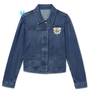 Sigma Gamma Rho Sorority Embroidery Women Denim Jeans Jacket | SGR Sorority Embroidered Women Distressed Denim Jean Jackets - Product Image 5
