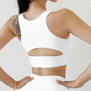 Hauts de sport sexy en nylon/coton, sans dos, sans bretelles, à maintien élevé, avec pantalon – Séchage rapide et respirant - Product Image 4