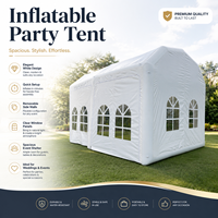Carpa Inflable Blanca Comercial para Eventos, Impermeable, con Ventanas Transparentes para Bodas, Eventos, Exhibiciones y Uso en Exteriores