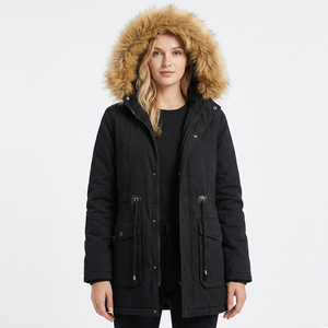 Veste matelassée à capuche pour homme, hiver, doublure épaisse en polyester, fermeture éclair, manches longues, style décontracté, noire, respirante à l'avant - Product Image 4
