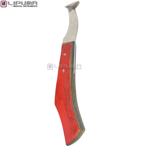 Couteau à ongles double lame LIPUMA 24,5 cm en acier au carbone, outil vétérinaire avec manche solide en fibre rouge pour vaches, chevaux et moutons - Product Image 4