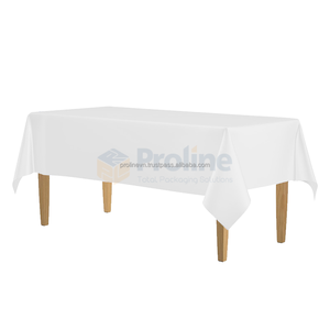 PE Stock Disposable Polyester <b>Plastic</b> Film <b>Table</b> <b>Covers</b> Elastic Waterproof Oilproof Simple Style Round/Square Options for - Product Image 3