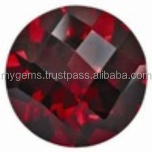 M.Y.GEMS Venta al por mayor de piedras sueltas de granate rojo de 8 mm, talladas en laboratorio, tratadas térmicamente, efecto tablero de ajedrez, fuego de color, 2.5 ct, origen Zambia - Product Image 3