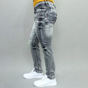 Jeans bleus stretch de qualité supérieure pour hommes, best-seller, taille mi-haute, marque Gex. - Product Image 5